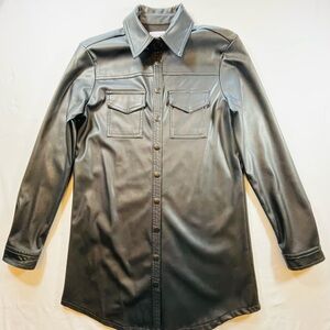 Black Faux Leather Women's Jacket Size XS
